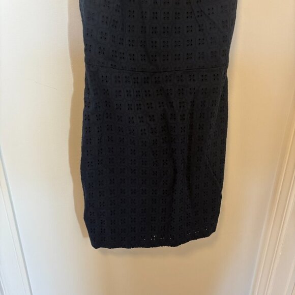 Banana Republic Navy Blue Eyelet Sleeveless Sheath Casual Dress Size 0 - Picture 6 of 8